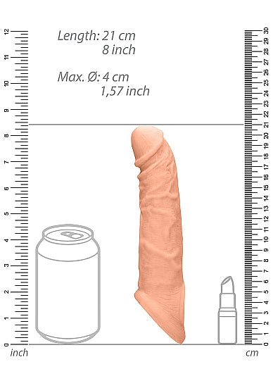 RealRock Lifelike Penis Sleeve 8 Inch Flesh