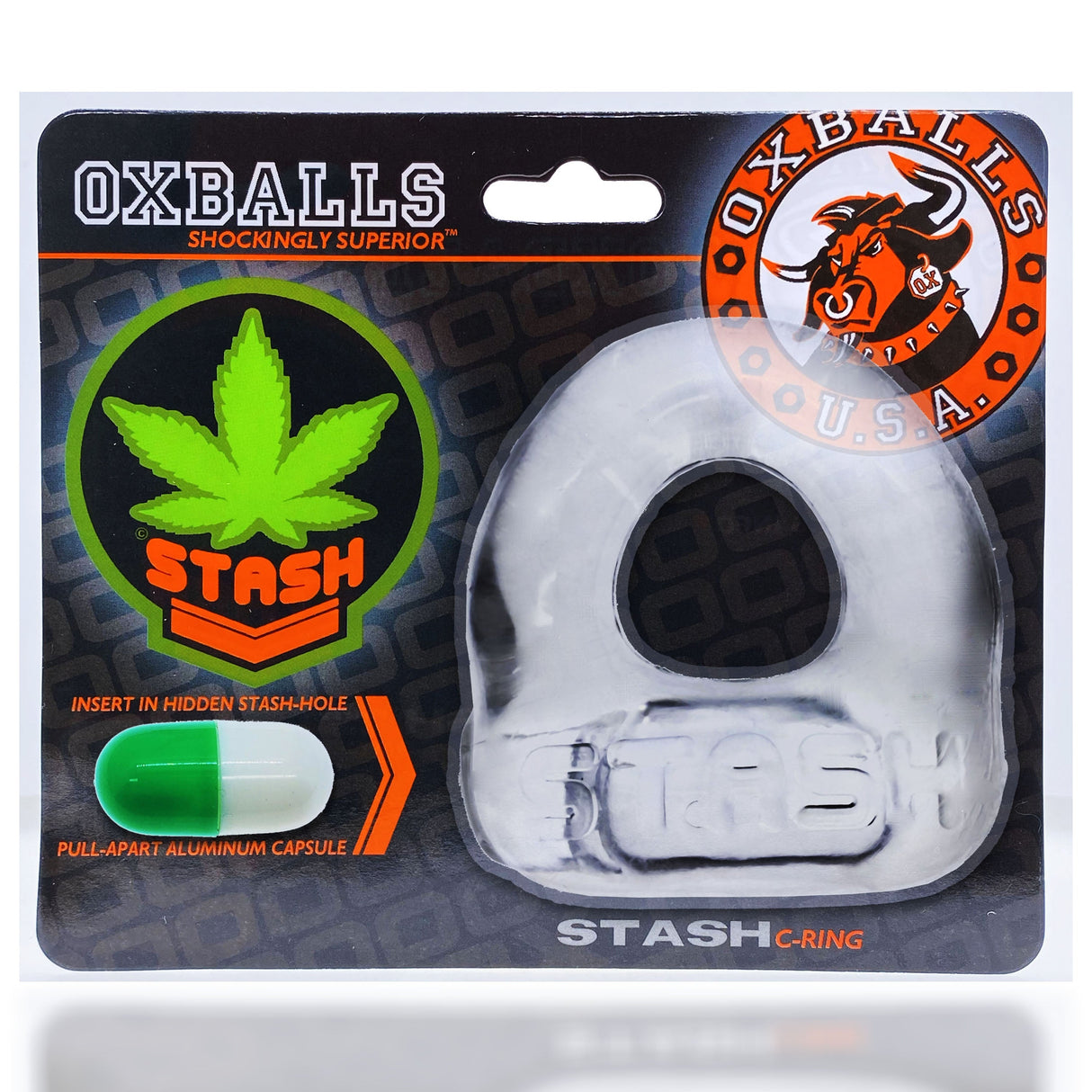 Oxballs Stash Vibrating Cockring Clear