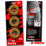 Hunkyjunk Super HUJ Cock Ring 3 Pack Bronze