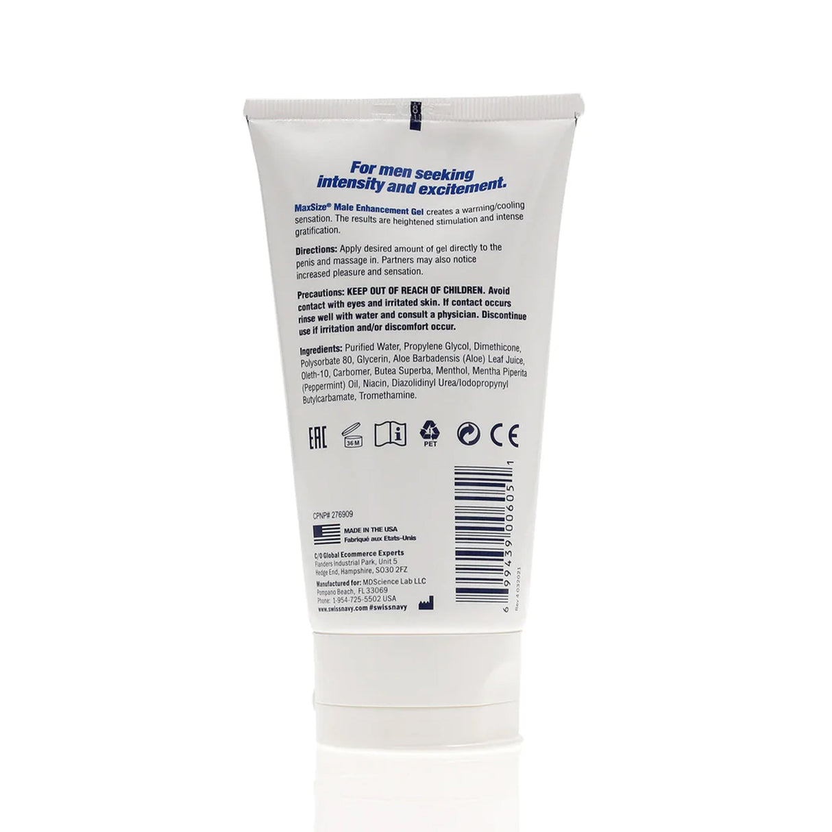Swiss Navy MAX Size Male Enhancement Gel 150ml