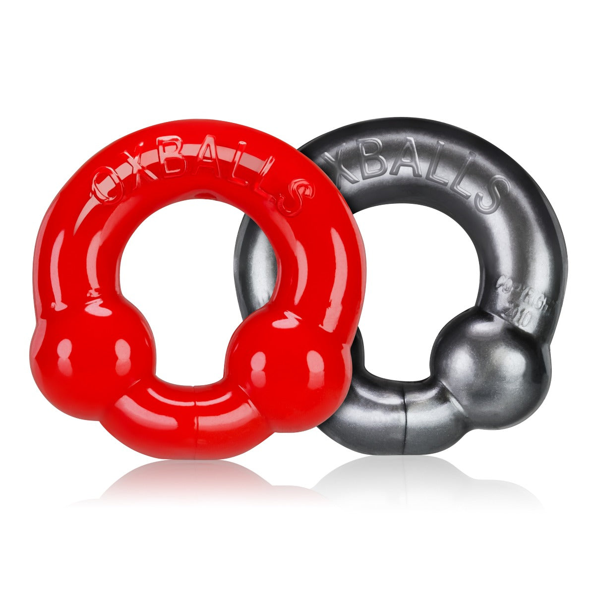 Oxballs ULTRABALLS 2 Pack Cock Ring Steel Red